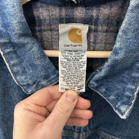 Vintage Carhartt Blanket-Lined Trucker Jacket “Darkstone” J11 - Picture 11 of 12